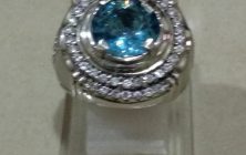 Cincin Batu Swiss Blue Topaz